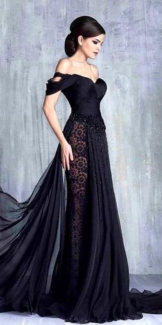 20+ Elegant Black Wedding Dresses – OSTTY Pastel Emo, Split Wedding Dress, Black Wedding Dress Gothic, Wedding Dress Black, Black Bridal