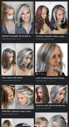 Gray Hair Makeover, Grey Hair Blending Ideas, Grey Blending, Gray Blending, Face Framing Hair, Grey Hair Don't Care, Grey Hair Transformation, Gray Hair Highlights, Gorgeous Gray Hair