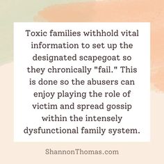 Family Scapegoat, Narcissistic Family, Toxic Parents, Toxic Family, Family Systems, God Help Me, Dysfunctional Family, Chosen Family, Narcissistic Behavior