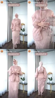 Dress Kondangan Simple, Pink Ootd, Cottagecore Outfit, Muslimah Style, Kebaya Dress, Kebaya Muslim, Girls Dress Outfits, Batik Fashion, Casual Hijab Outfit