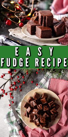 chocolate fudge recipe with text overlay