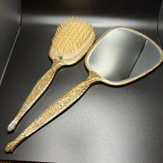 Vintage Hand Mirror & Brush Set Floral Hand Mirror, Floral Color, Hair Tools, Brush Set, Womens Hairstyles, Womens Sizes, Mirror, Floral, Silver