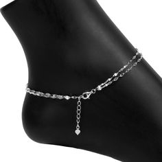 Our Italian-made Specchio Mirror Chain Anklet is a fun, flirty, and fashionable addition to your anklet collection! The Double Strand Specchio Mirror Chain Anklet is sure to be your new "go-to" accessory for fun in the sun or an elegant evening out. Options: Also Available in Gold SEE ALL ANKLETS PRODUCT DETAILS Size: 9"+1" extension, including clasp Closure: Lobster Clasp Metal: .925 Sterling Silver Finish: Rhodium (prevents tarnishing) Gift Anklets With Extender, Trendy Silver Anklets For Party, Elegant Anklets With Extender, Silver Chain Bracelet With Extender, Silver Anklets With Adjustable Chain For Parties, Silver Adjustable Chain Anklets For Party, Elegant Adjustable Chain Anklets, Adjustable Silver Anklet With Lobster Clasp, Trendy Silver Adjustable Anklets