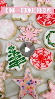 decorated cookies with icing and cookie recipe