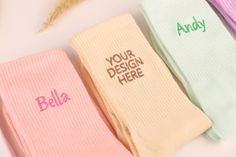 Neutral sock size Looking for a special personalized or customized gift for a friend that has been proven to make her smile? Don't hesitate, our classic embroidered neutral socks can be customized with embroidered names or initials in any color. Whether as a gift or a personal treat, it is sure to leave a deep impression on people. All of our socks are produced in our UK studio and will only be customized when you place an order. It has never been mass-produced before. We can embroider the text Embroidered Names, Neutral Socks, Text Logos, Embroidered Socks, Bachelor Party Gifts, Make Her Smile, Text Logo, Cotton Socks, Custom Embroidery