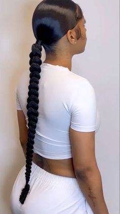 Slick Ponytail Weave Braid, Slick Back Braided Ponytail, Slick Back Braided Ponytail Weave, Sleek Braided Ponytail, Diy Hairstyle, Simple Hairstyle, Sleek Ponytail Hairstyles, Black Ponytail Hairstyles, Quick Braided Hairstyles