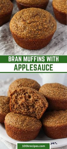 Moist and naturally sweet, these Bran Muffins with Applesauce are ready in no time and make a wholesome treat. Add your favorite mix-ins for a fun twist! 🧁🍏 #BranMuffins #HealthyRecipes #QuickBakes