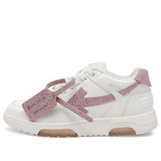 (WMNS) Off-White Out Of Office Low-Top Sneaker 'Pink White' OWIA259S22LEA0040130 Off White Office Sneakers, Luxury Pink Lace-up Custom Sneakers, Luxury Pink Low-top Sneakers, Off White Out Of Office, Office Sneakers, Stylist Outfit, Pretty Shoes Sneakers, Off White Shoes, Xmas List