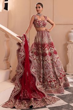 Indian Bridal Dress in Red Choli and Lehenga Style Red Korean, Red Lehenga Choli, Red Bridal Dress, Choli Dress, Indian Bridal Lehenga, Lehenga Style, Red Lehenga, Indian Bridal Dress, Indian Bridal Outfits