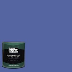 a can of behr paint on a blue background with the words, stain - blocking paint