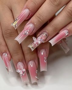 Airbrush Acrylic Nails, Pink Freestyle Nails, Airbrush Nails Designs, Pink Airbrush Nails, Airbrush Nail Designs, Freestyle Nails, 2023 Nails, Classy Prom, Summer Acrylic