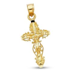 Genuine solid 14k gold high quality fashion pendant jewelry charm. Great gift for any Mens or Womens occasion. Solid 14k Yellow Gold Jesus Crucifix Pendant Charm Ancient Style Polished Finish Genuine 25 x 16 mm. Size: one size.  Color: Metal Type.  Gender: unisex.  Age Group: adult. Crucifix Necklace, Gold Pendant Jewelry, Catholic Jewelry, Gold Diamond Jewelry, Large Jewelry, Old Jewelry, Jewelry Business, Fine Jewellery Necklace, Jewelry Pouch