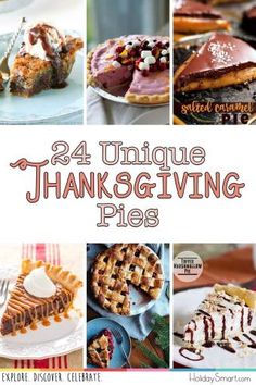 the cover of 24 unique thanksgiving pies