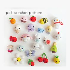 there are many crocheted fruits and vegetables on this page