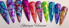 Sharpie Heaven FB Group Banner. Fantastic new Nail Art Craze.... Create Marbled effects with Sharpie Pens Nail Designs Easy Diy, Nail Art Diy Easy, Nail Effects, French Nail Designs, White Nail Designs, Diy Nail Designs, Nail Art Disney