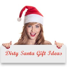 a woman wearing a santa hat holding a sign that says diy santa gift ideas