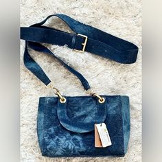 Nwt Hello 3 Am Denim Bag Trendy Denim Satchel Bag, Rectangular Denim Blue Bag For On-the-go, Denim Blue Satchel Bag For Daily Use, Denim Blue Tote Bag With Adjustable Strap, Denim Blue Bag With Adjustable Strap For Daily Use, Rectangular Denim Satchel, Denim Satchel Shoulder Bag With Adjustable Strap, Casual Denim Satchel For Travel, Casual Denim Travel Satchel