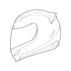 a drawing of a helmet on a white background