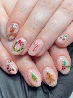 Snowy Christmas Nails, Extra Short Christmas Nails, Ugly Sweater Nails, Short Christmas Nails Acrylic, Pink And Green Christmas Nails, Easy Christmas Nails Short, Christmas Nail Ideas Winter, Christmas Nails Design Holiday, Snow Nails Winter