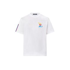 LOUIS VUITTON® - Graphic Cotton T-shirt - Milk White Louis Vuitton Logo, Louis Vuitton Gifts, Louis Vuitton Official Website, Americas Cup, Stole Scarf, Timberlands Shoes, Rings Jewelry Fashion, Leather Denim, Buckle Shoes