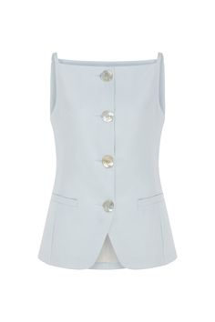 A Vest with Straps is versatile for a street look, business attire, office wear, leisure, everyday life, holidays, and vacations. It can complement a suit or jeans, offering a fashionable, modern layered appearance. The vest features front buttons, faux welt pockets, and slender straps. Dry clean Material: 53% Polyester, 44% Viscose, 3% Elastane Sleevless Officially licensed Imported Brand: Nocturne Model Product Size: S Model Size: Height 5'10 / Bust 29.5 in / Waist 23 in / Hips 34 in True the Vest With Buttons, Euro Fashion, Outfit Work, Spring Suit, Street Look, Sleeveless Tops, Southern Belle, Work Wardrobe, Spring Style