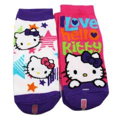 Pretty socks just for you! ; Hello Kitty socks; Made from polyester and spandex; 1 pair; Officially licensed product; Kids size 6-8.5 Size: one size.  Color: Multicolor.  Gender: female. Fun Multicolor Character Print Socks, White Fun Non-slip Socks, Fun White Non-slip Socks, White Non-slip Fun Socks, Cute White School Socks, Hello Kitty Socks, Pretty Socks, Star Kids, Hello Kitty Pink