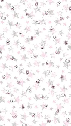 a white background with pink and silver stars