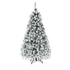 a black and white photo of a christmas tree with snow flakes on the top