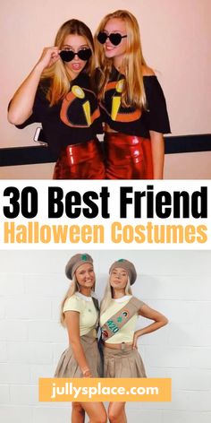 Best Friend Halloween Costumes Best Friend Halloween Costume Ideas, Pair Halloween Costumes, 2 Person Halloween Costumes, Friend Halloween Costumes, Two Person Halloween Costumes, Partner Halloween Costumes, Sister Halloween Costumes, Best Friend Halloween, Best Friend Costumes