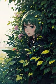 Instagram Graphic, Green Photo, Magical Moments, Anime Wallpapers, Dreamy Art, Painting Class, Girls Cartoon Art, Dark Anime, Green Hair