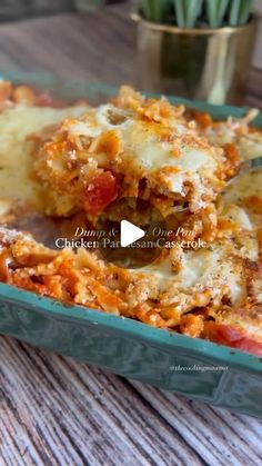 a casserole dish with meat and cheese on the top is being eaten by a fork