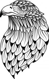 an eagle's head is shown in black and white