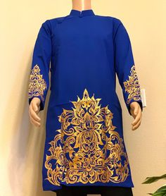 Long Sleeve Blue Dress For Festivals, Blue Long Sleeve Dress For Festivals, Royal Blue Fitted Kurta, Royal Blue Kurta For Eid, Royal Style Long Sleeve Kurta For Eid, Royal Long Sleeve Kurta For Eid, Royal Long Sleeve Fitted Kurta, Traditional Royal Blue Long Sleeve Dresses, Traditional Long Sleeve Royal Blue Dress