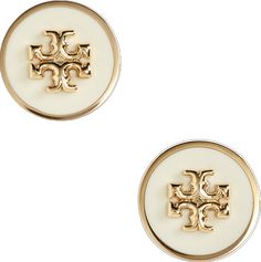 Classic Gold Jewelry With Logo, Classic Gold Enamel Earrings, Circle Stud Earrings, Tory Burch Kira, Circle Earrings Studs, Circle Studs, Classic Elegance, Tory Burch, Nordstrom