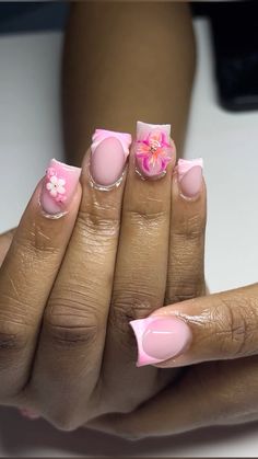 Uni Nails, Cutesy Nails, Sweet 13, Preppy Nails, Orange Acrylic Nails, Gradation Nails, Bday Nails, Overlay Nails, Brown Acrylic Nails