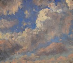 an oil painting of clouds in the sky