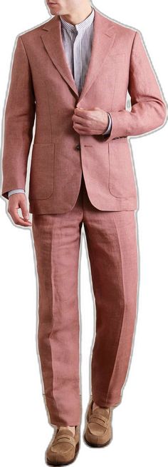 Fitted Linen Blazer With Pockets, Long Sleeve Linen Suits With Patch Pockets, Casual Linen Suits For Work, Linen Notch Lapel Blazer With Pockets, Linen Blazer With Notch Lapel And Pockets, Tailored Linen Blazer With Welt Pockets, Classic Linen Blazer With Pockets, Linen Blazer With Welt Pockets For Professional Wear, Linen Suits With Notch Lapel And Pockets