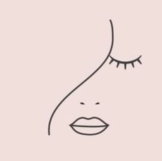 the outline of a woman's face with long eyelashes