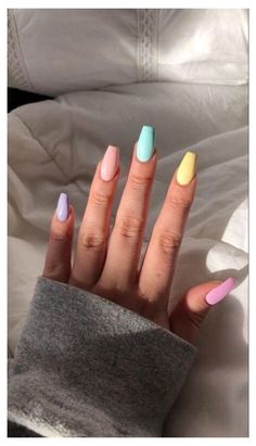 Summer Nail Art, Colorful Nails, Disney Nails, Ballerina Nails, Easter Nails, Acrylic Nails Coffin, Orange Nails, Accent Nails