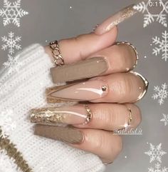 Nails Design Rose Gold, Gold Nails Design, Glitter Gel Nail Designs, Rose Gold Nails Design, Accent Nail Designs, Nails Gold, Gold Glitter Nails, Rose Gold Nails, Exotic Nails