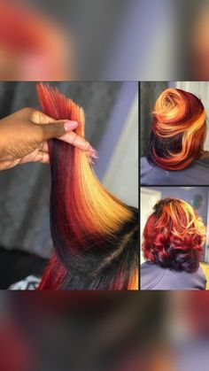 Sizzling Red Highlight Ideas for Every Hair Length Braid Inspiration, Yellow Hair, Hair Transformation, Braid Styles, Hair Extensions, Braided Hairstyles, Braids, Hair Color, Hair