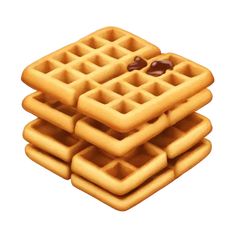 three waffles stacked on top of each other with coffee beans in the middle