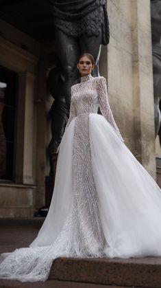 Luxurious Pearl Embroidered Wedding Dress Patricia Evita Pearl Embroidered Wedding Dress, Long Sleeve Wedding Dress Pearls, Vintage Bridal Dresses, Long Sleeve Pearl Wedding Dress, Embroidery With Pearls, Wedding Dress With Pearls, Pearl Gown, Luxurious Wedding Dress, Beading Wedding Dress