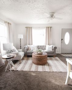 the living room is clean and ready for us to use in its new owner's home