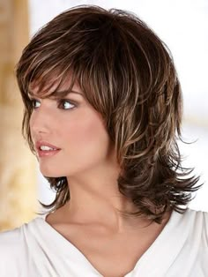 DANIELLE by Henry Margu on Sale | Buy Online, Wigs Ship Fast | Shoulder-length shag from Henry Margu, perfect if this length works for you. A tad of lift in the crown area Medium Shag Hairstyles, Hair Cuts And Color, Shag Haircuts, Medium Layered