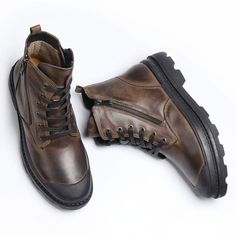 Step up your style game with our premium leather boots. Crafted from high-quality leather and designed for both comfort and durability, our boots are the perfect addition to any wardrobe. Whether you're looking for classic leather ankle boots, rugged work boots, or stylish knee-high boots, we have a wide variety of options to choose from. Our boots come in a range of styles, from timeless and sophisticated to edgy and bold, so you can find the perfect pair to match your personal style. With feat Men Winter Boots, Men Winter Shoes, Winter Leather Boots, Oxford Boots, Handmade Boot, Mens Winter Boots, Fur Shoes, Genuine Leather Boots