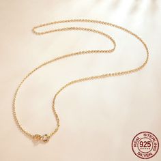 This 925 Sterling Silver necklace chain is perfect for any occasion. With its plain silver design, you can easily pair it with any of your favorite pendants. Plus, the lobster clasp ensures it stays secure all day. Choose from three colors: gold plated, rose gold plated, and platinum plated. Made of 925 Sterling Silver. Details Item Type: Fine Jewelry Necklaces Metal Type: Sterling Silver Chain Length: 40cm/45cm/50cm Rose Gold Plated Charm Necklaces, Gold Link Clavicle Charm Necklace, Gold Charm Necklace With Round Pendant And Cable Chain, Gold Clavicle Chain Link Charm Necklaces, Silver Gold-plated Clavicle Chain Necklace, Rose Gold Pendant Necklace With Gold Chain, Gold Charm Necklaces With Cable Chain, Rose Gold Necklace With Round Pendant And Cable Chain, Gold Plated Chain Necklace For Gift