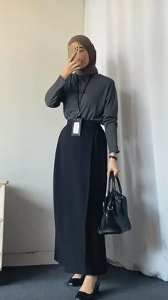 Office Outfits Women Hijab, Office Outfits Women Casual, Rok Outfit, Estilo Hijab, Look Office