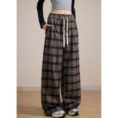 Fall/Winter Retro Hip-Hop Plaid Dance Pants  Material: 100%Cotton  Size: M, L, XL Color: Brown, Gray Waist Type: Mid-High Waist  Season: Spring, Fall, Winter   Occasion: Leisure, Outdoor, Daily, Vacation, Fall Outfits Fall Outfits Pinterest, Dance Pants, Season Spring, Fall Outfits, Hip Hop, High Waist, Fall Winter, Plaid, High Waisted