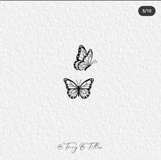 two butterflies flying next to each other on a white background with the words,'fly by